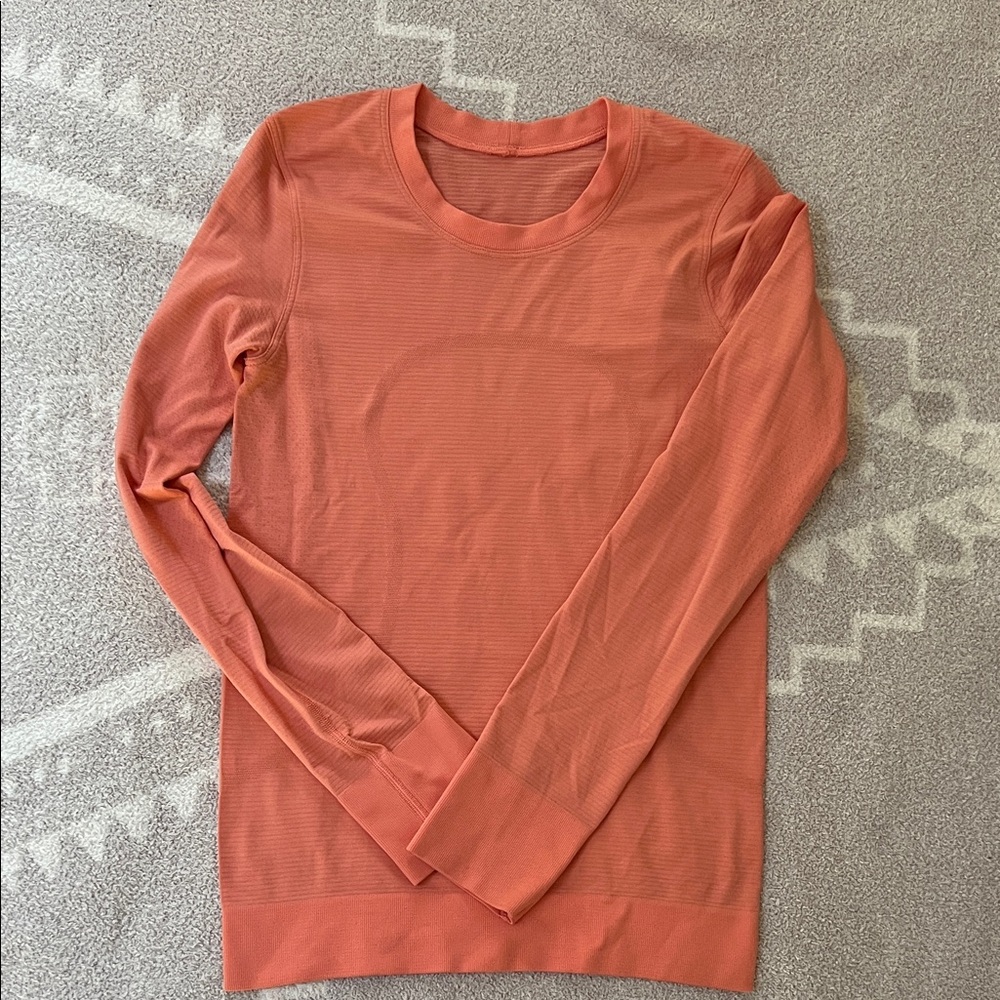 lululemon athletica Long Sleeve Tee in Coral